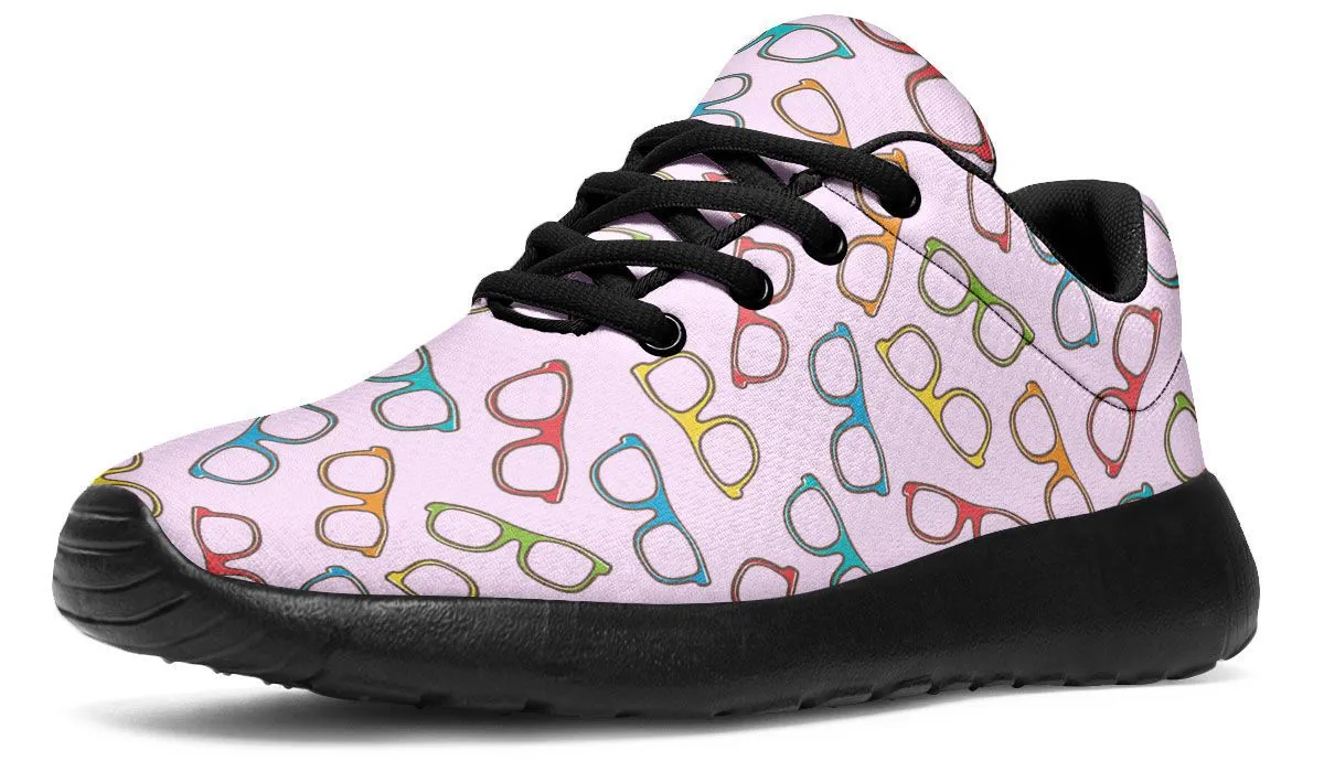 Eye Glasses Pattern Pink Sneakers