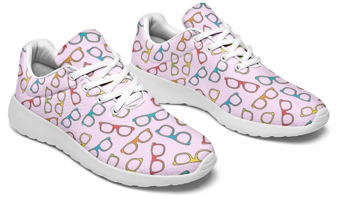 Eye Glasses Pattern Pink Sneakers