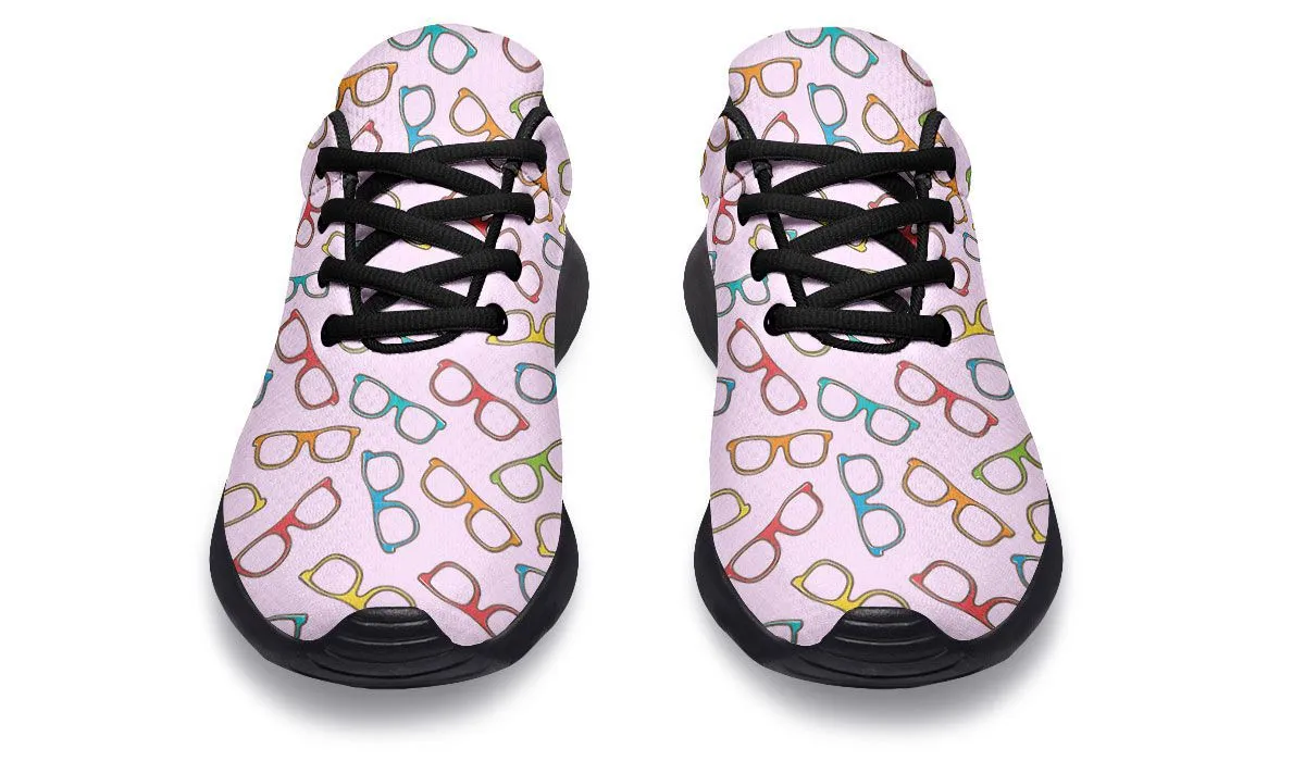 Eye Glasses Pattern Pink Sneakers