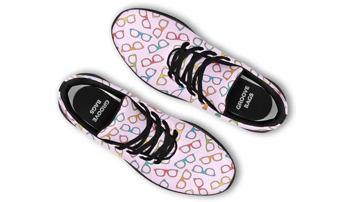 Eye Glasses Pattern Pink Sneakers