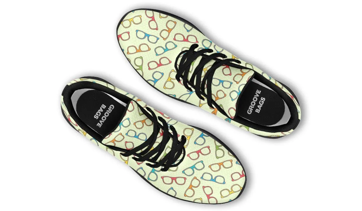 Eye Glasses Pattern Yellow Sneakers