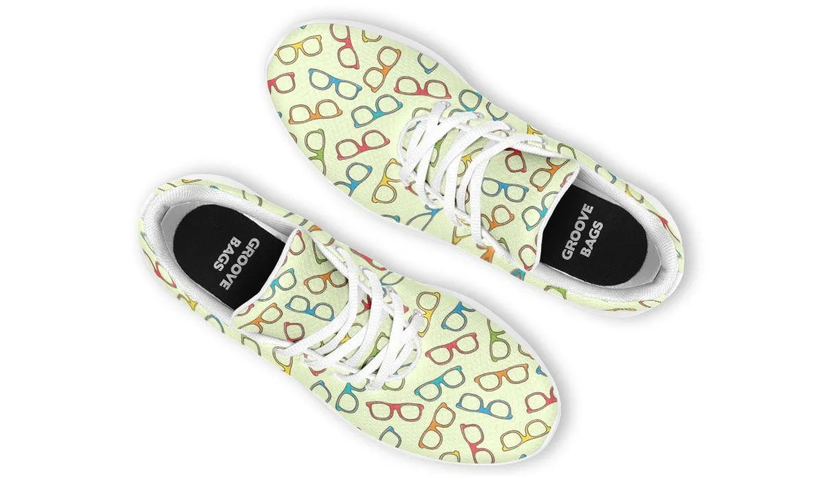 Eye Glasses Pattern Yellow Sneakers