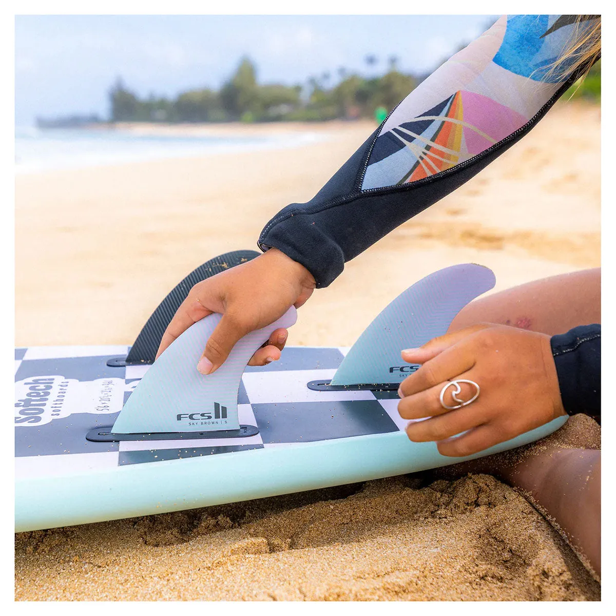FCS II Sky Brown PC Tri Fin Set - Small