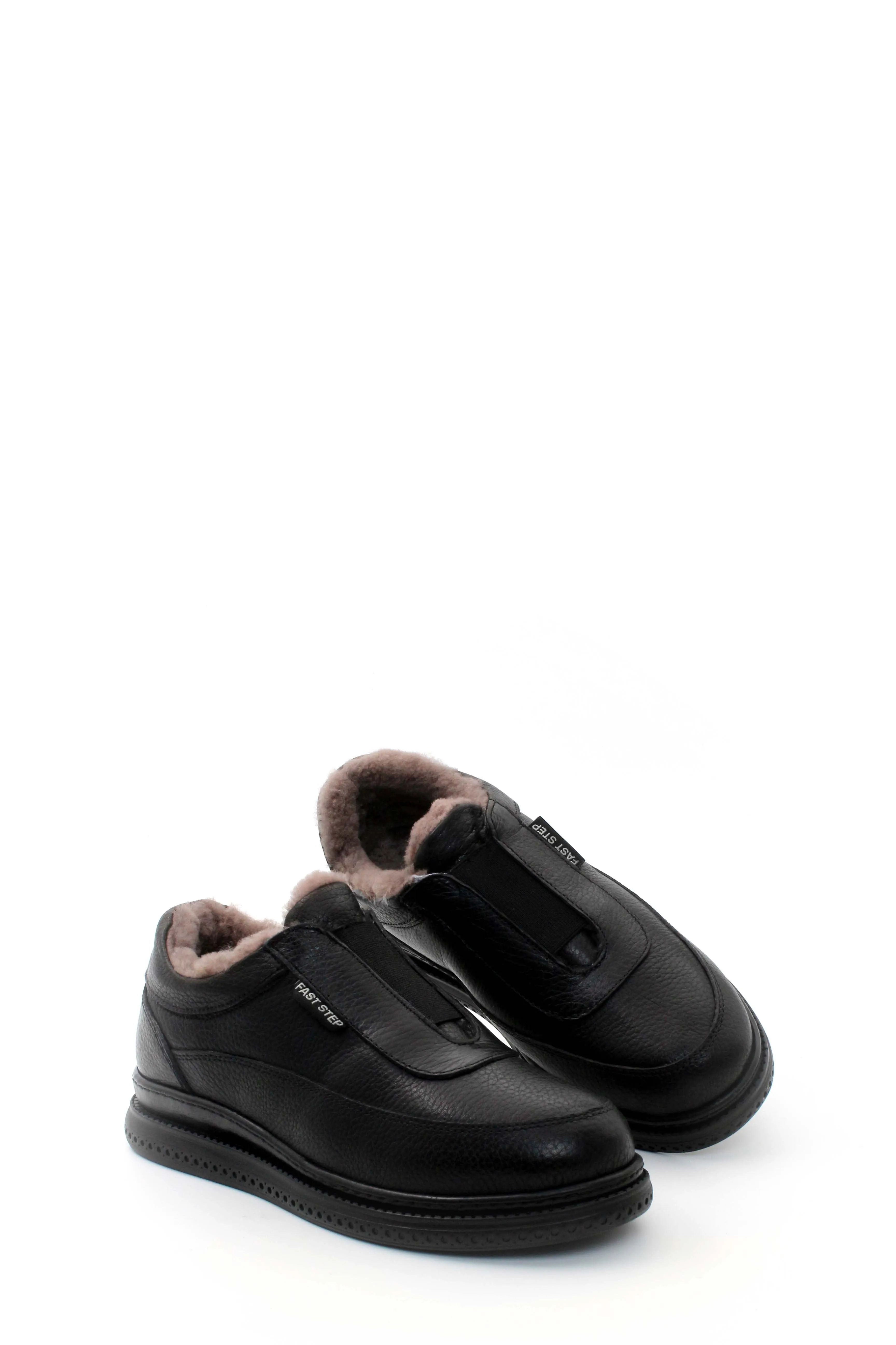 FST Genuine Leather Fur-lined Women's Casual Shoes 583KZA7024 Black Floter - Cuautitlán
