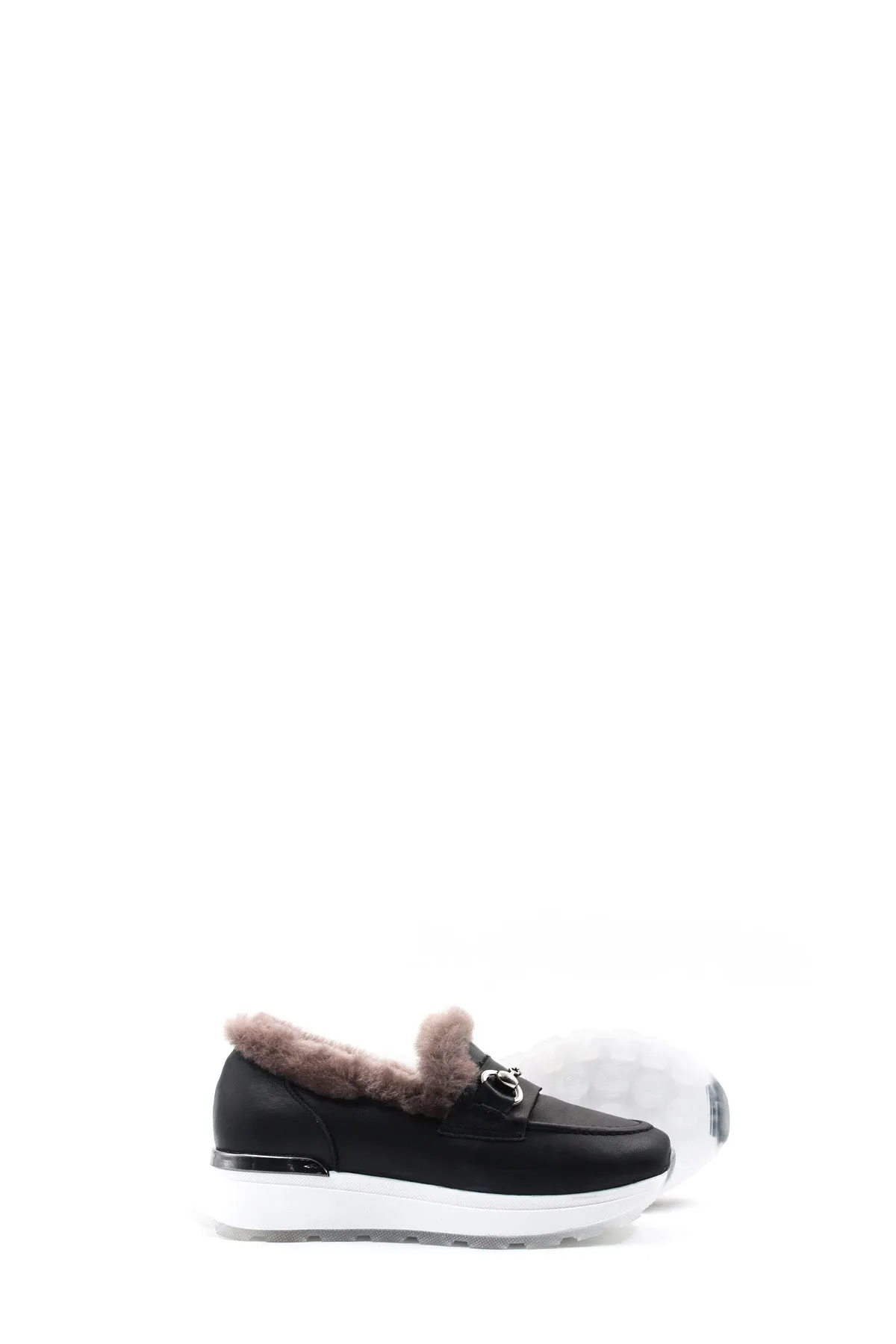 FST Genuine Leather Fur-lined Women's Casual Shoes 757KZA24501 Black - Broken Arrow