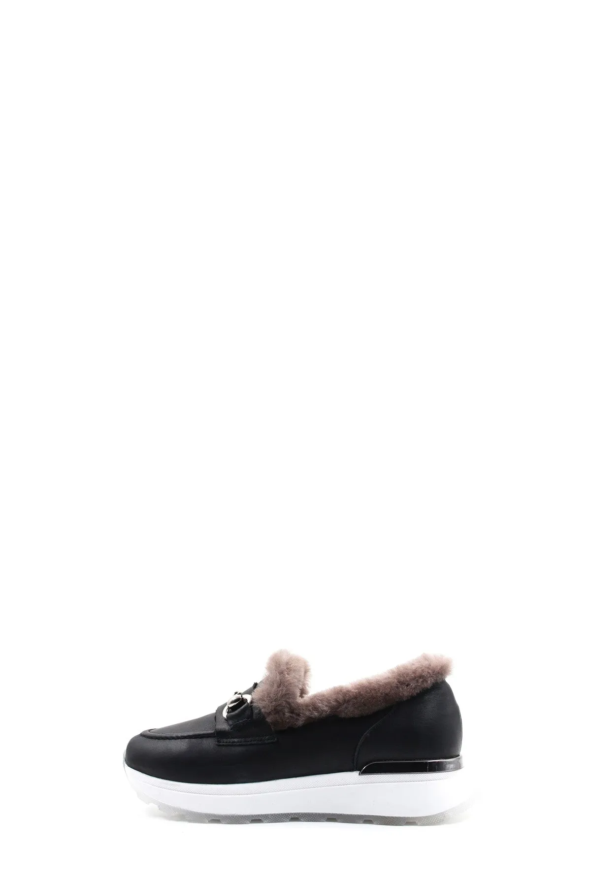FST Genuine Leather Fur-lined Women's Casual Shoes 757KZA24501 Black - Broken Arrow
