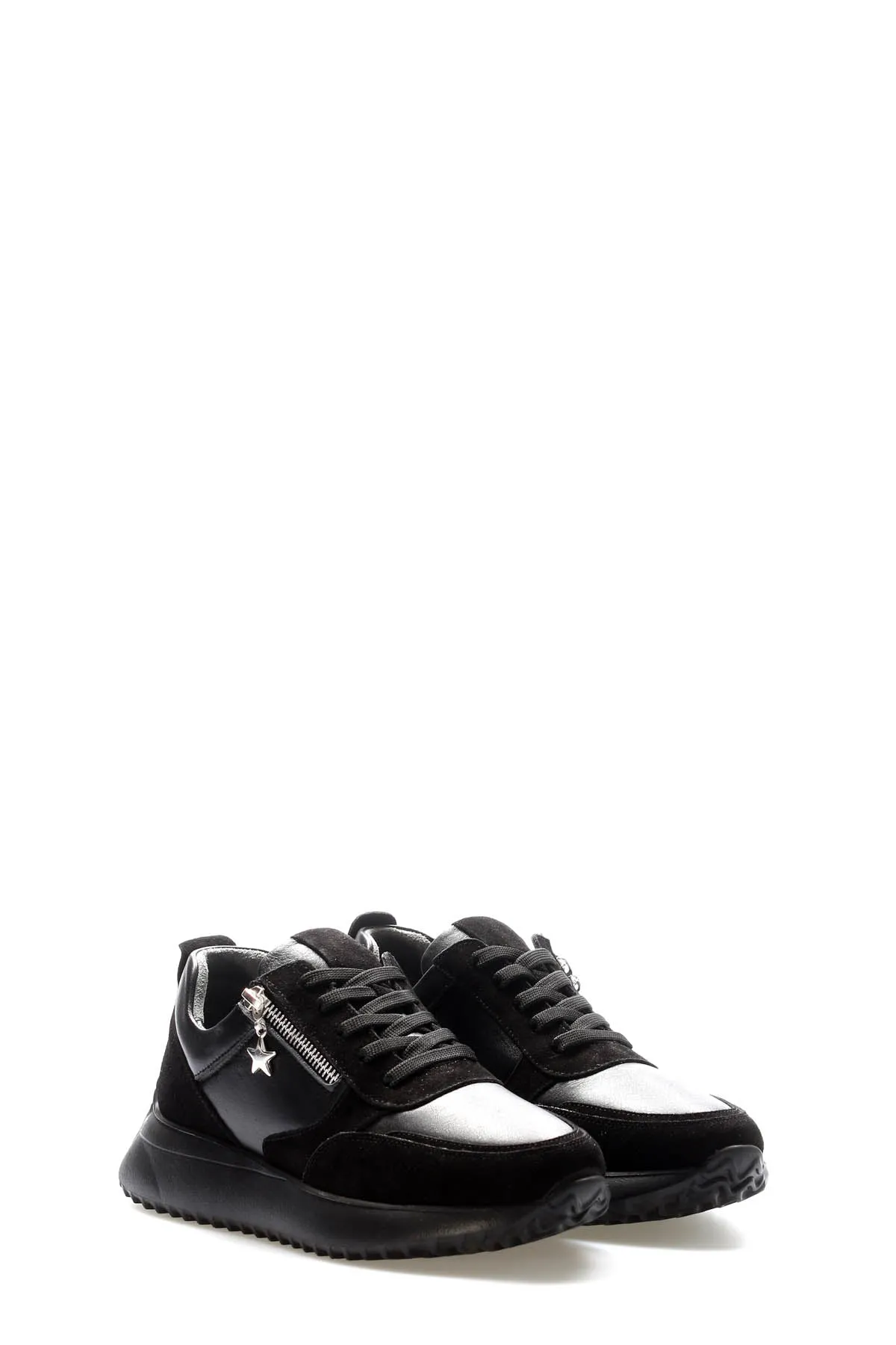 FST Genuine Leather Women's Casual Shoes 136ZA904-3 Black Suede - Saint-Malo