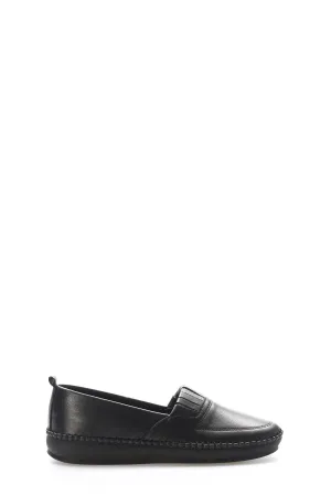 FST Genuine Leather Women's Casual Shoes 164ZA2010 Black - Seaside
