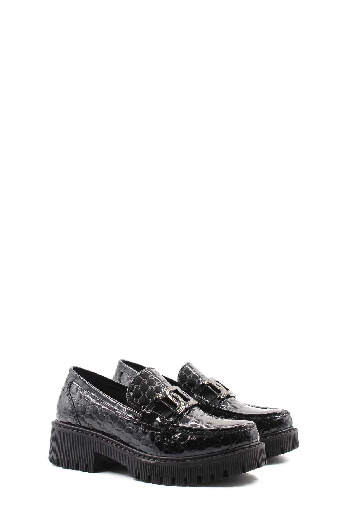 FST Genuine Leather Women's Casual Shoes 171ZA2504 49 BLACK CROCO - Sudbury