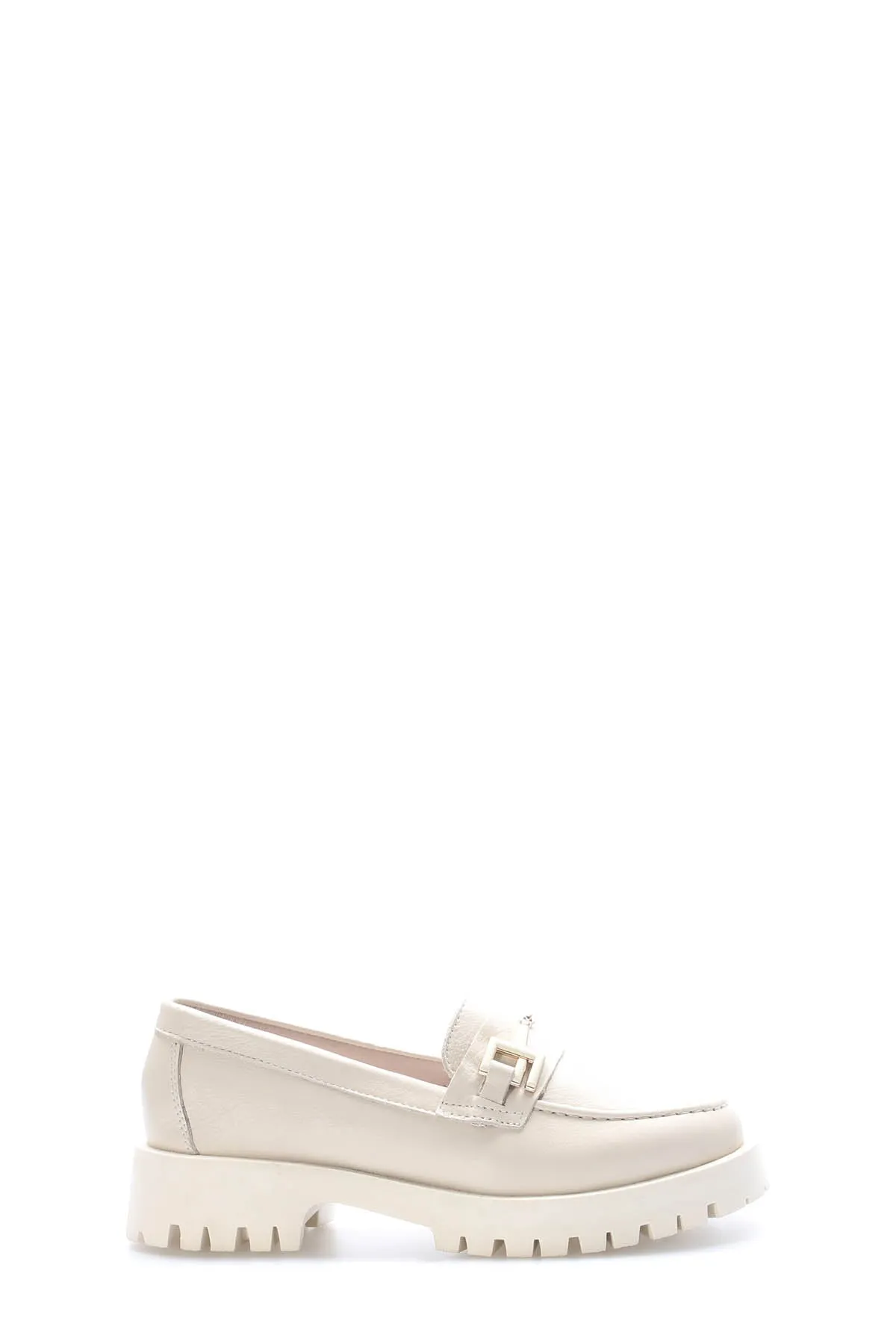 FST Genuine Leather Women's Casual Shoes 581ZA2854 Beige - Pescara