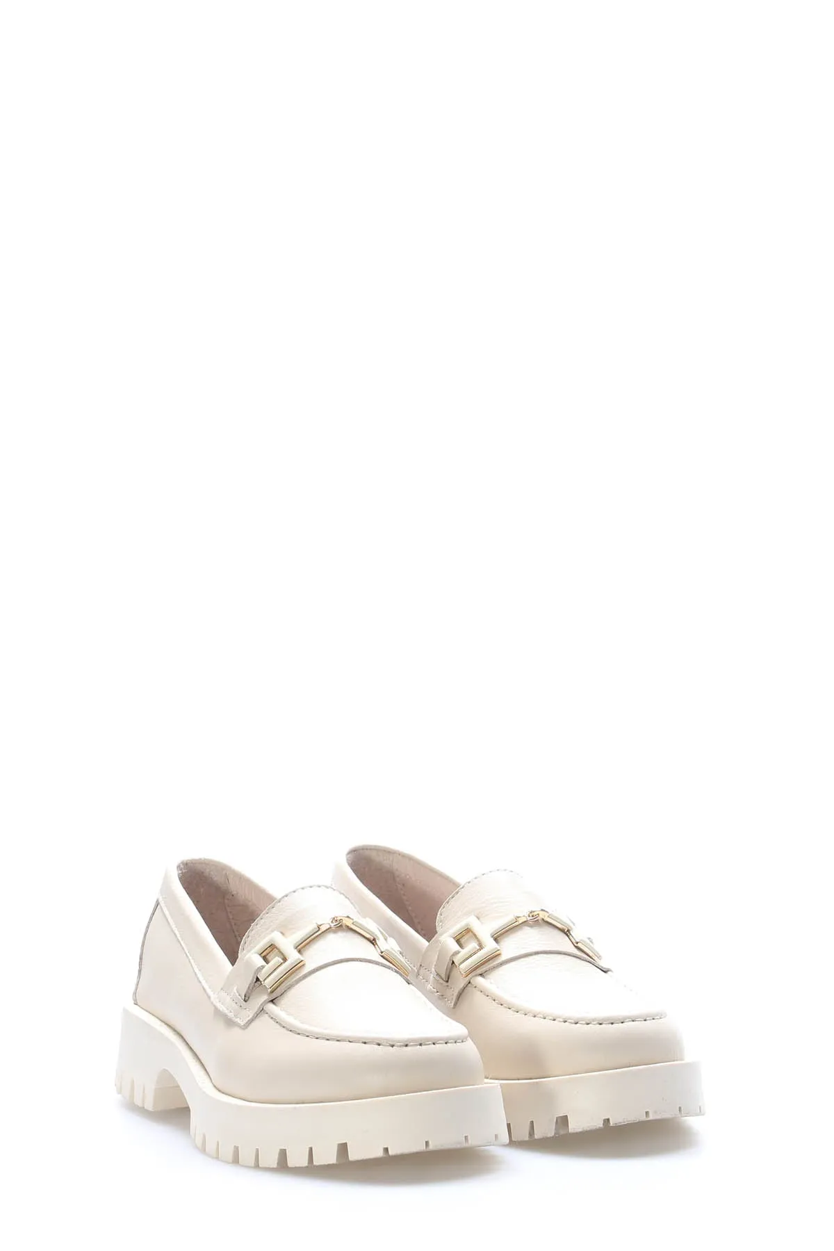 FST Genuine Leather Women's Casual Shoes 581ZA2854 Beige - Pescara