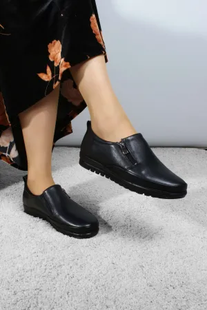FST Genuine Leather Women's Casual Shoes 881ZA1085 Black - Etten-Leur