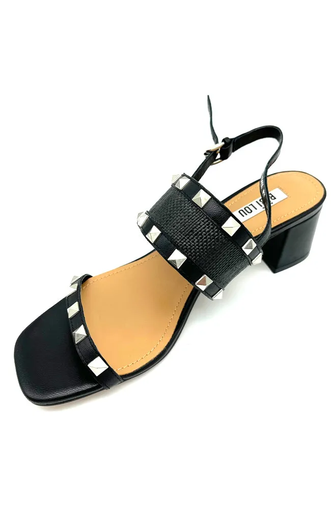 Heeled Sandal with Stud Embellishments