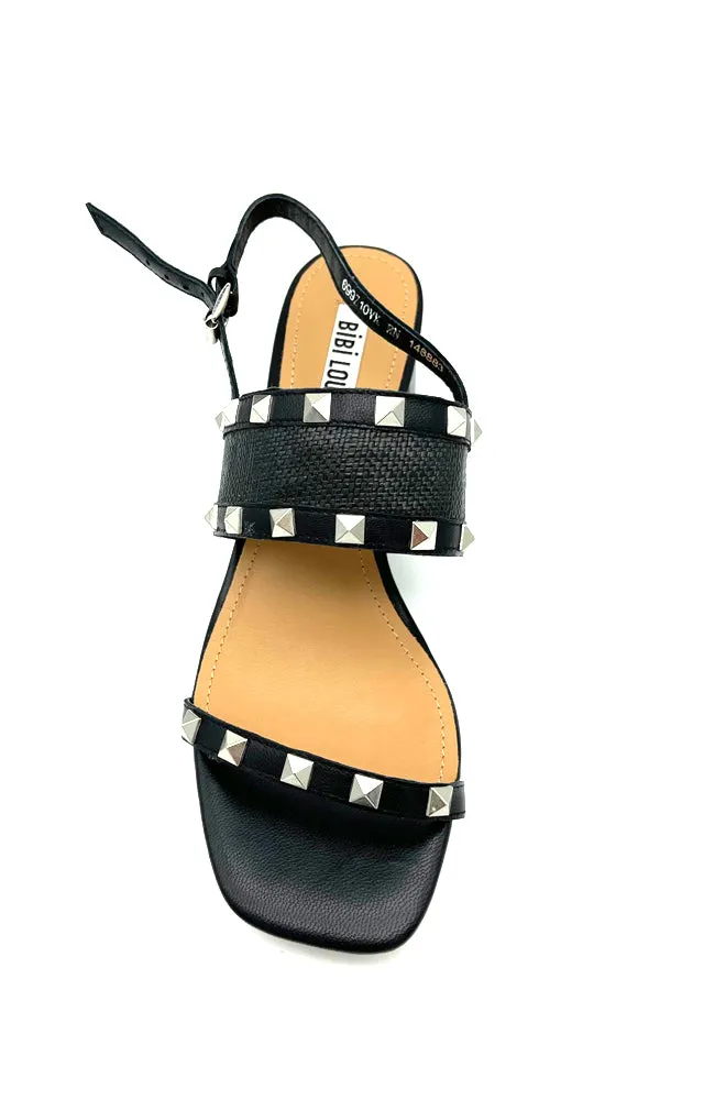 Heeled Sandal with Stud Embellishments