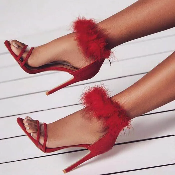 High Heel Pointed Toe Open Toe Sandals