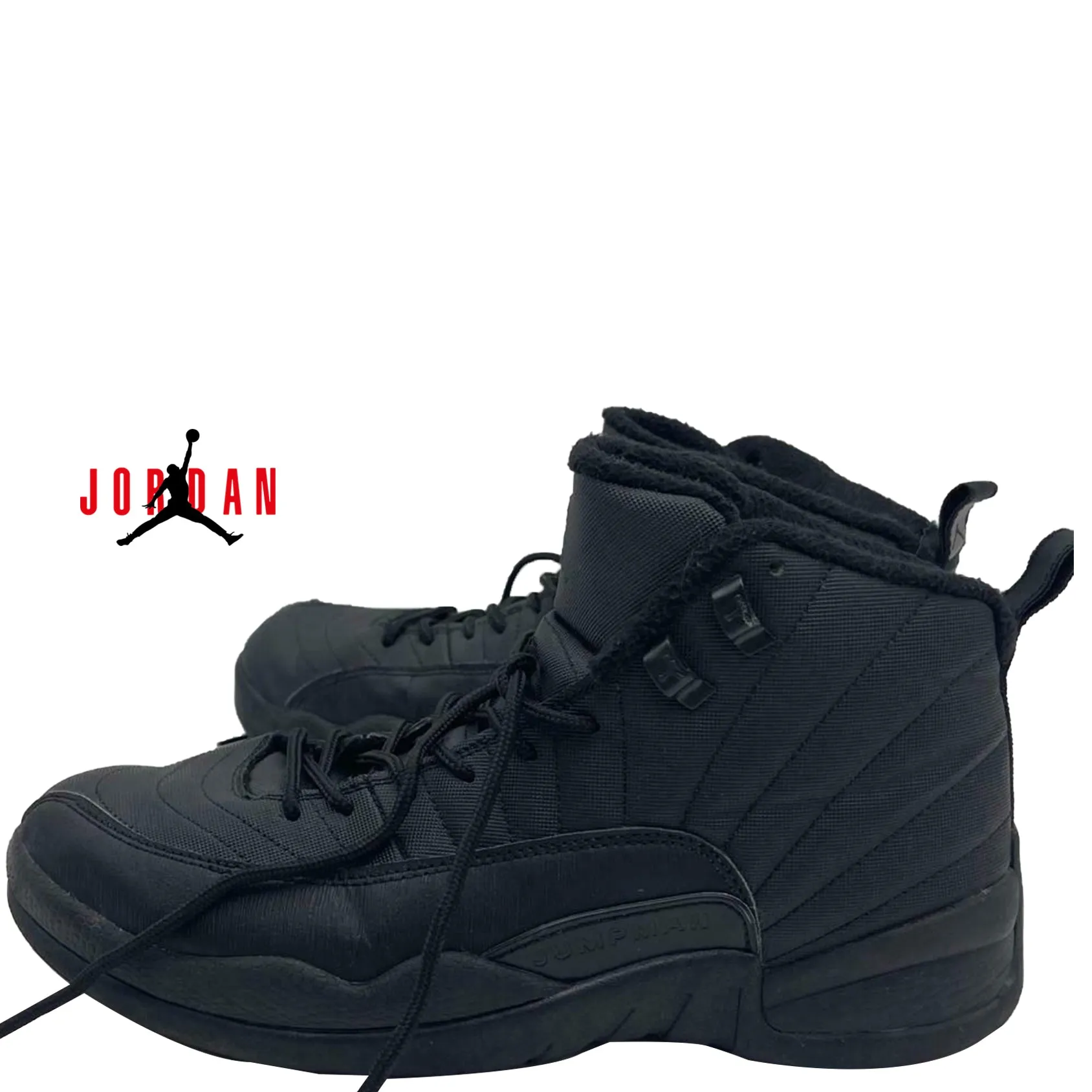 Jordan 12 Retro Winterized Triple Black 2018 Size 11 Used BQ6851-001