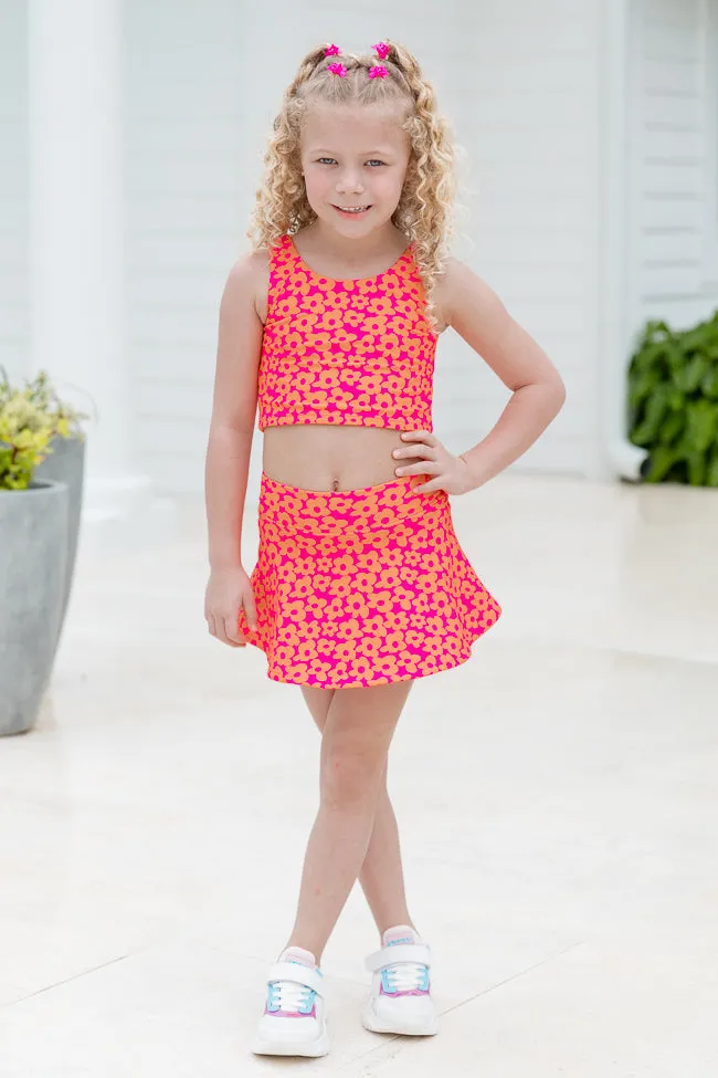 Kid's Miles Ahead in Floral Flair Crop Tank Bra Top