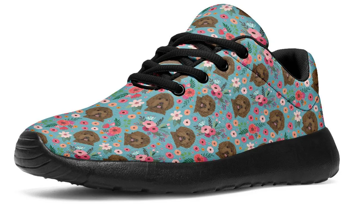 Labradoodle Flower Athletic Sneakers