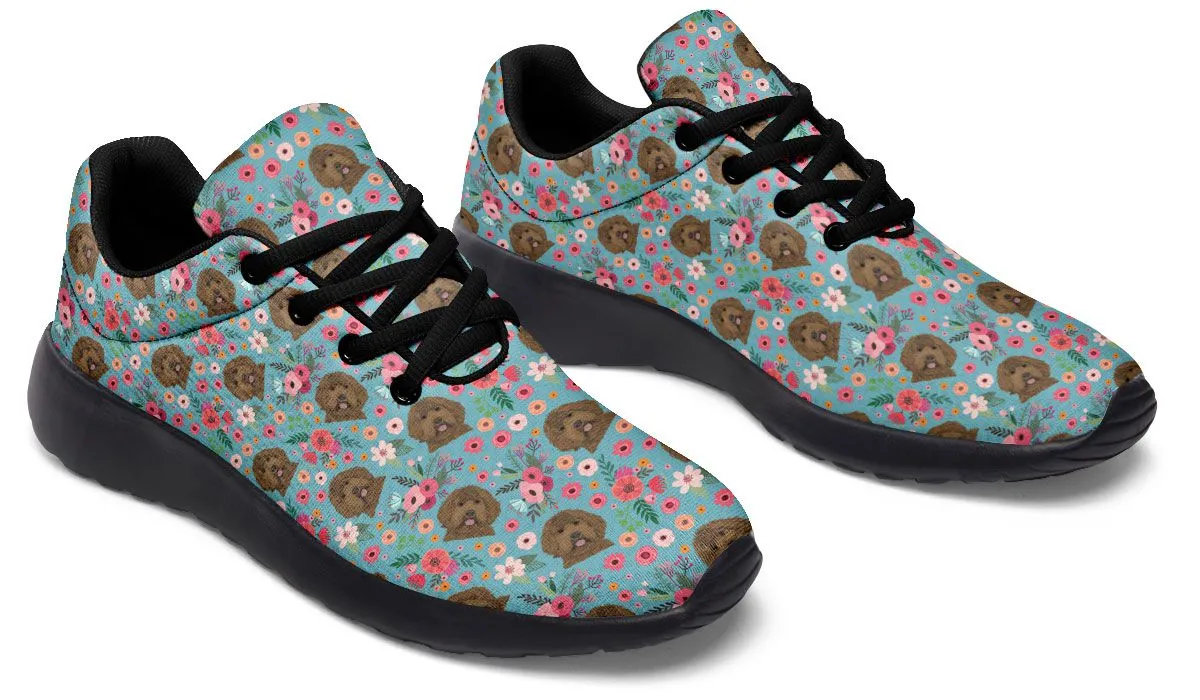 Labradoodle Flower Athletic Sneakers