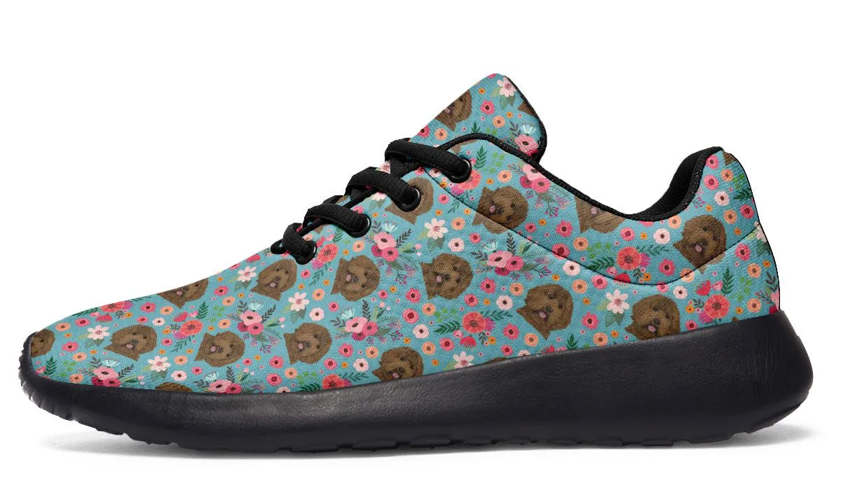 Labradoodle Flower Athletic Sneakers