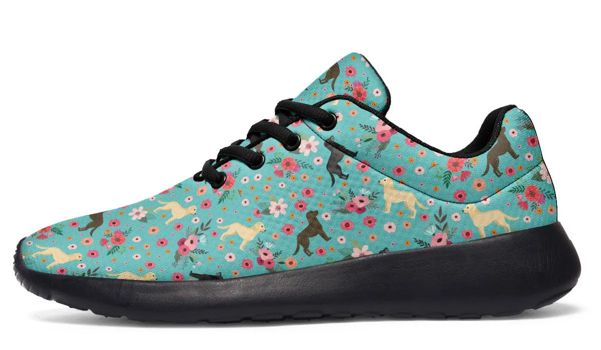Labrador Retriever Flower Athletic Sneakers