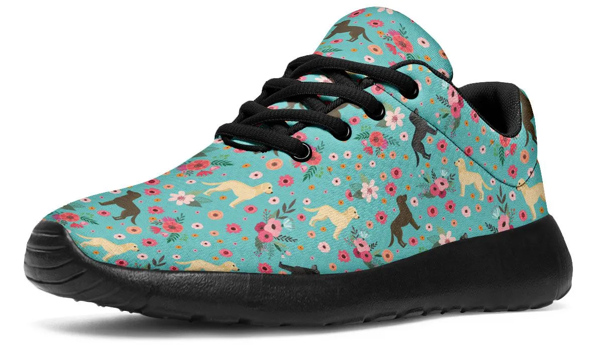 Labrador Retriever Flower Athletic Sneakers