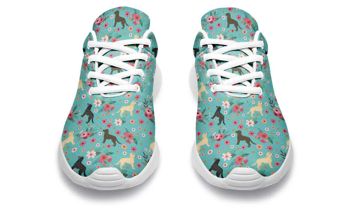 Labrador Retriever Flower Athletic Sneakers