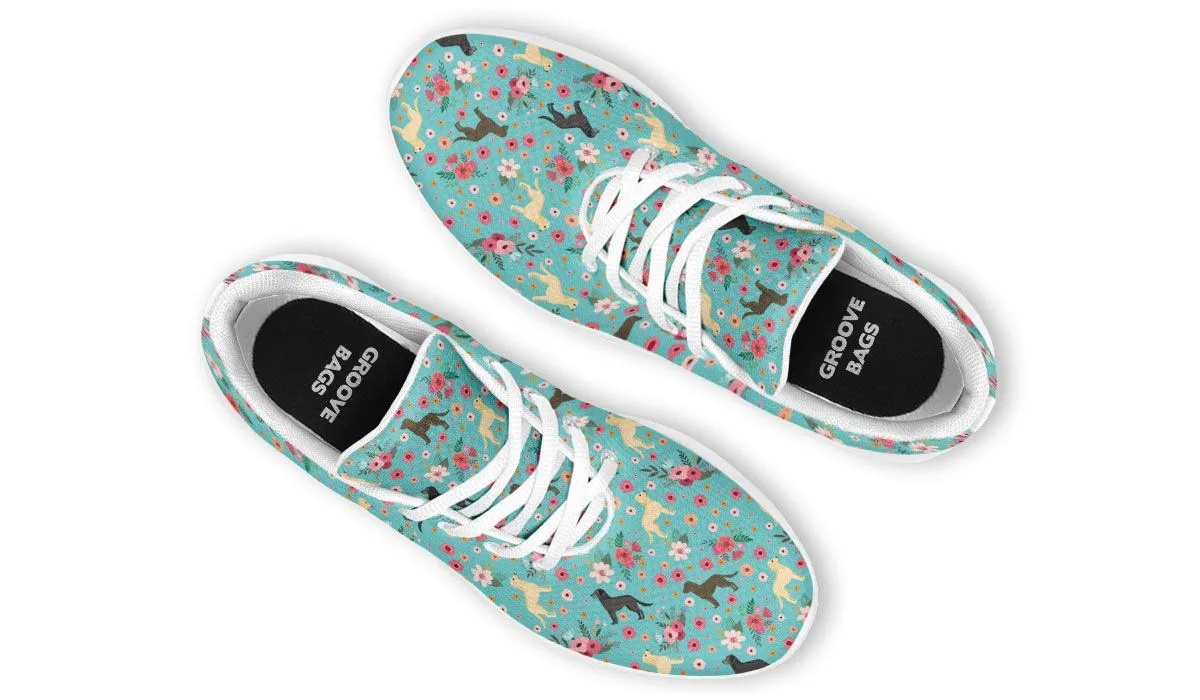 Labrador Retriever Flower Athletic Sneakers