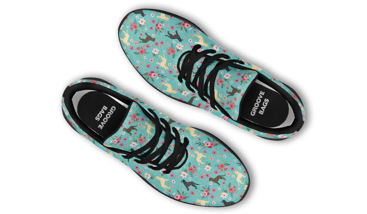 Labrador Retriever Flower Athletic Sneakers