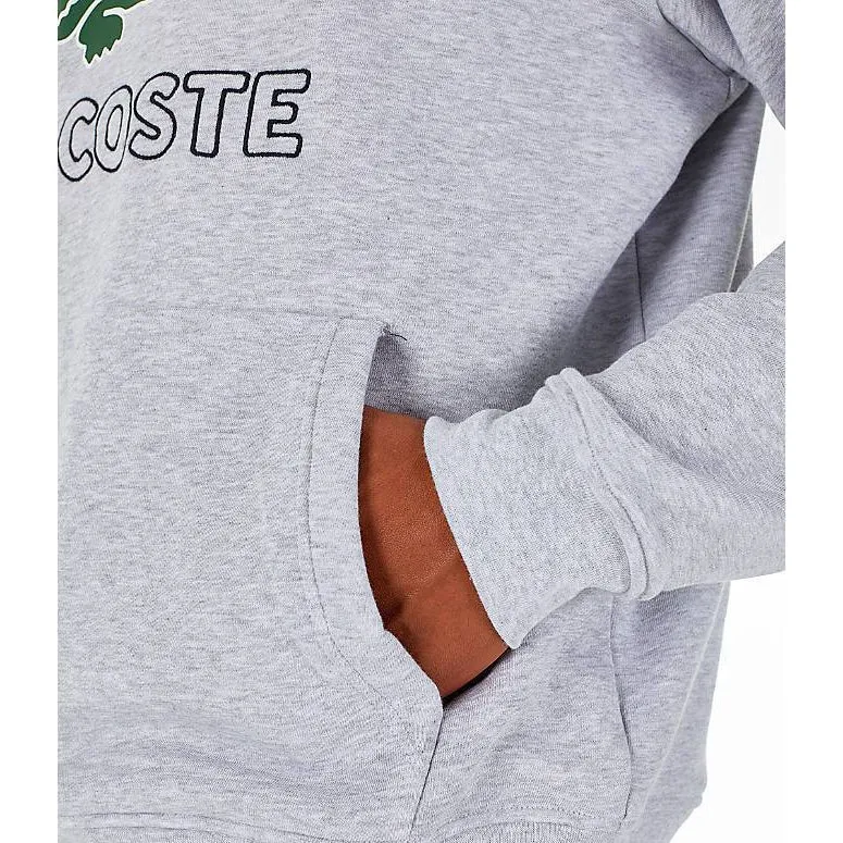 LACOSTE Big Croc Graphic Hoodie, Silver Chine