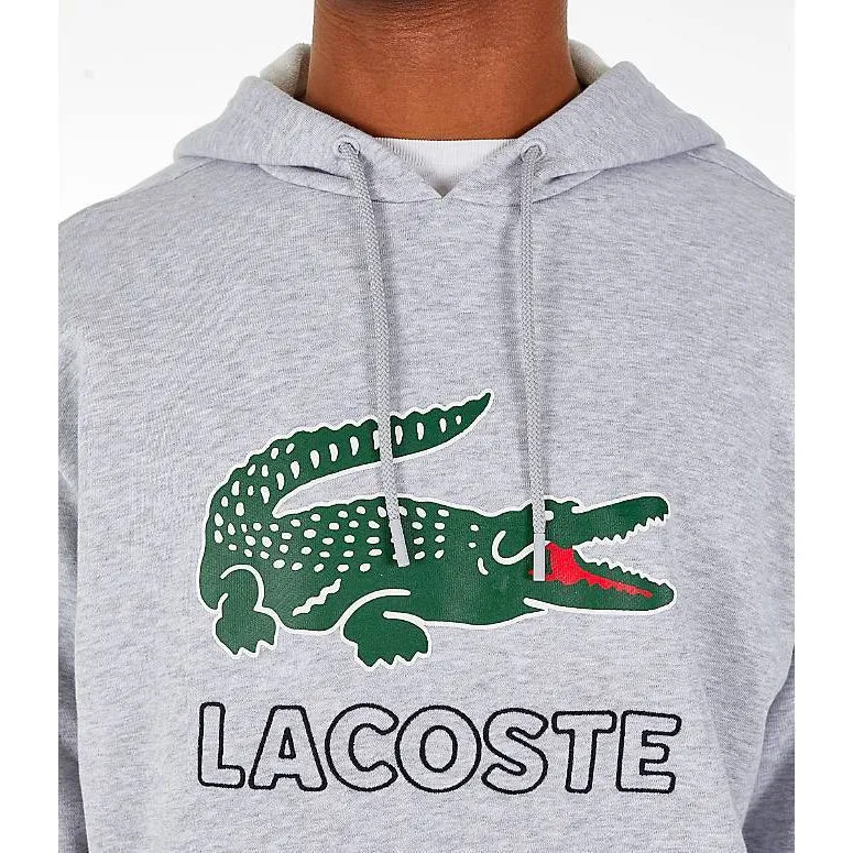 LACOSTE Big Croc Graphic Hoodie, Silver Chine