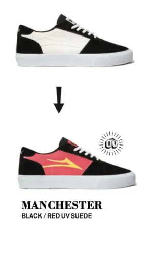 Lakai Manchester Skate Shoes - Black/Red UV