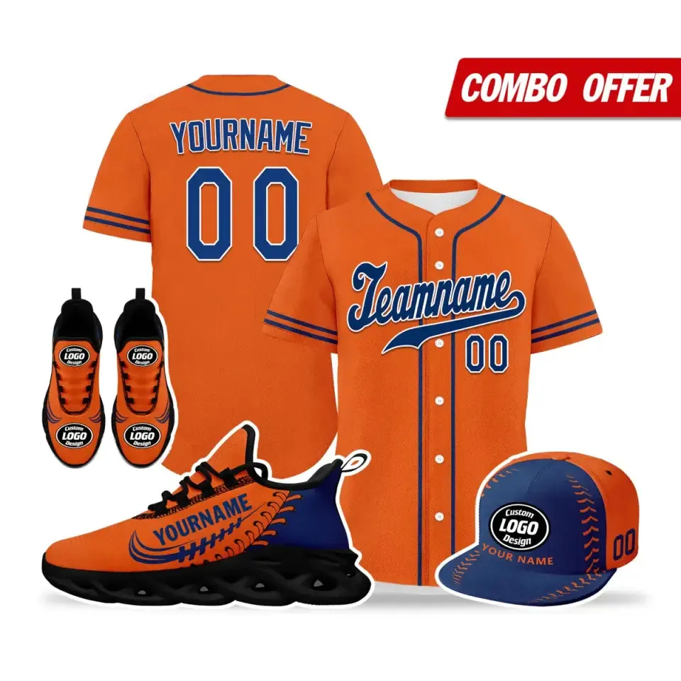 Luxury Gifts,Personalized Baseball Combo Deal, Custom Stylish Sneakers, Hat and Jersey, Comfort TeamWear