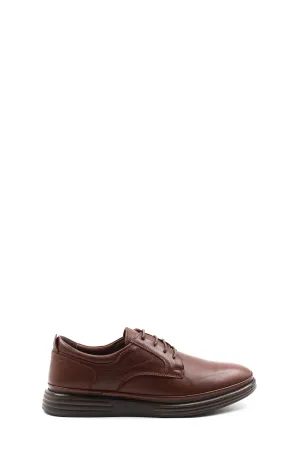Men's Brown Leather Casual Oxfords-Wessi