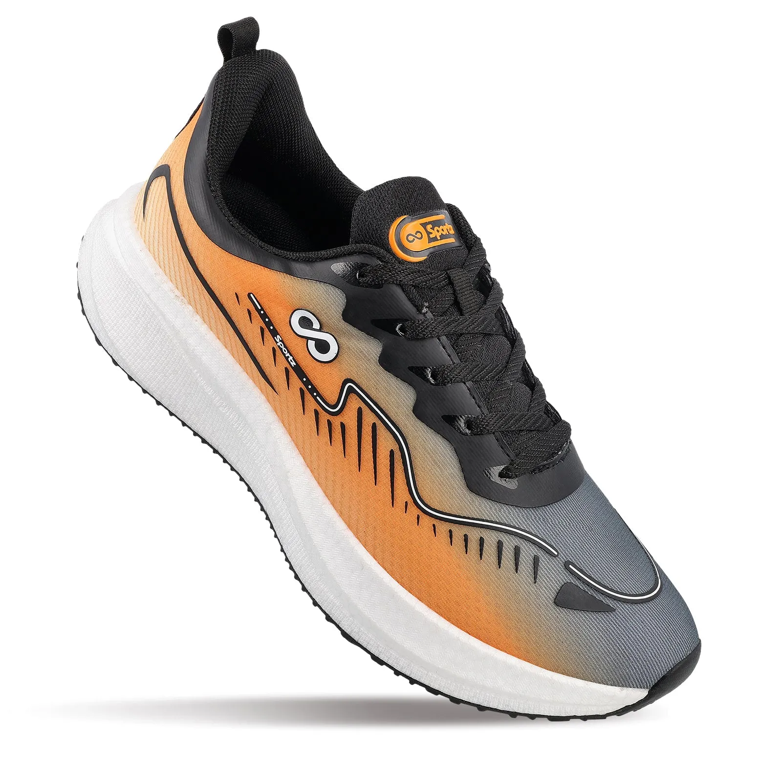 Men's Lace-up Sports Shoe - WS9163 Grey Orange