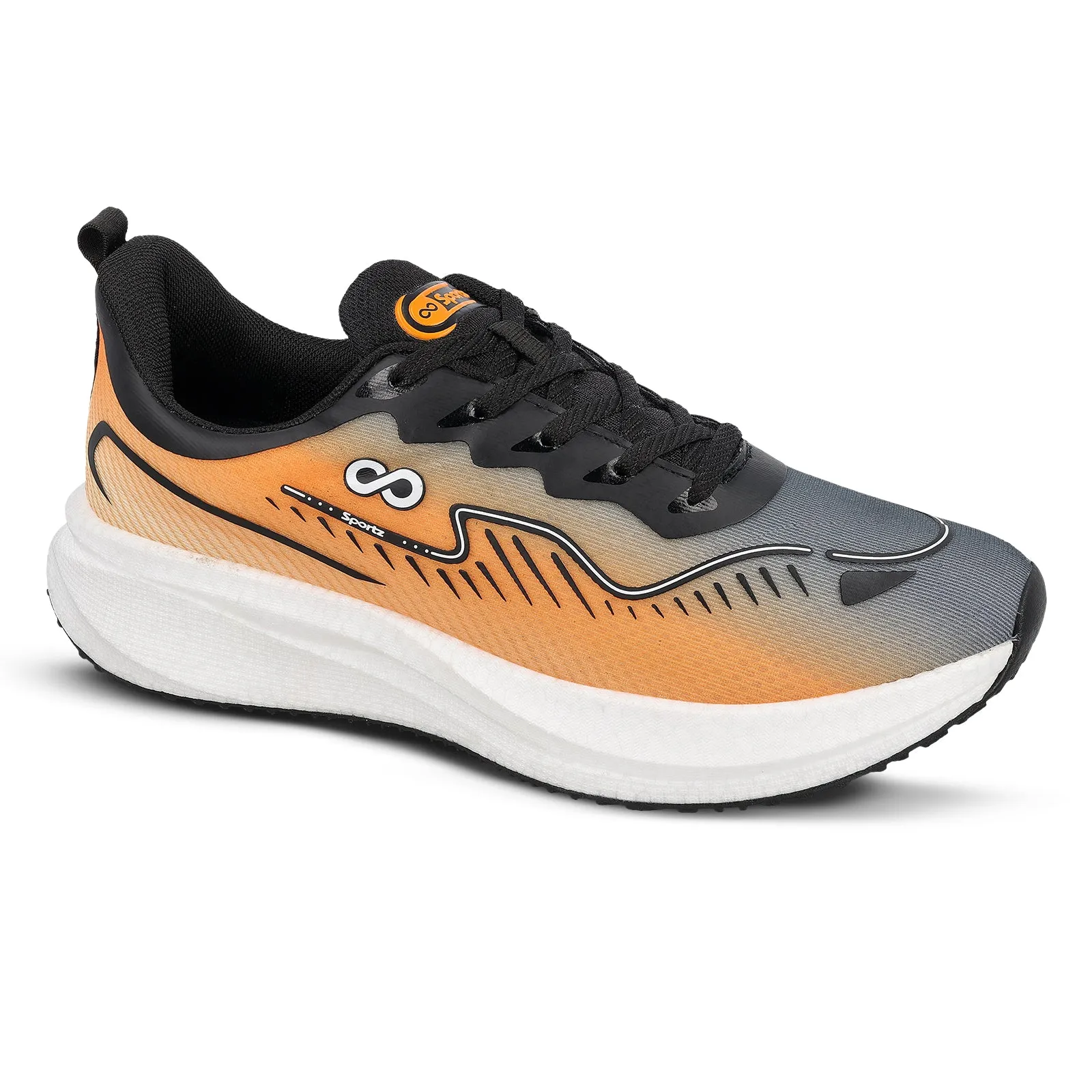 Men's Lace-up Sports Shoe - WS9163 Grey Orange