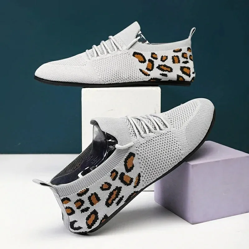 Men's New Leopard Print Sports And Casual Shoes