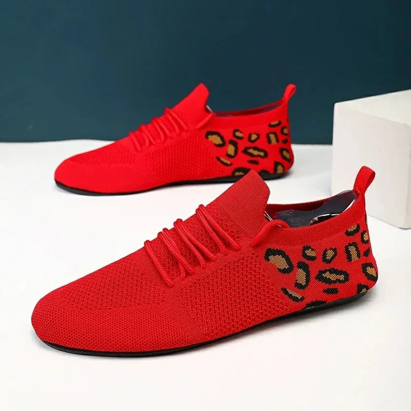 Men's New Leopard Print Sports And Casual Shoes