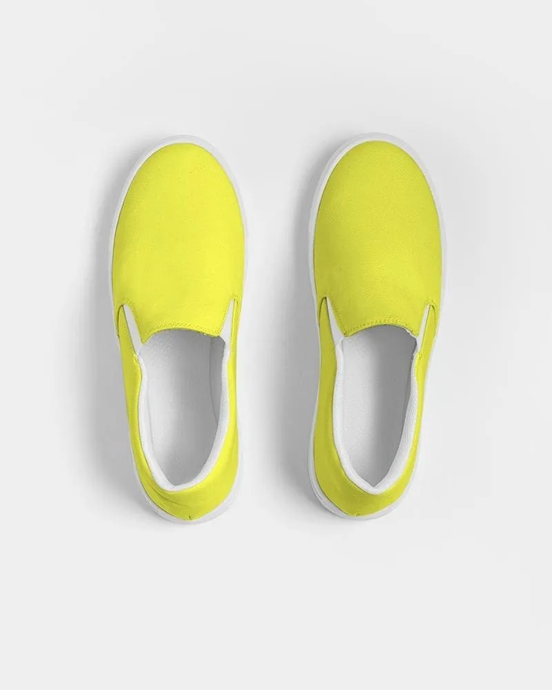 Mens Sneakers - Yellow Low Top Canvas Sports Shoes by inQue.Style
