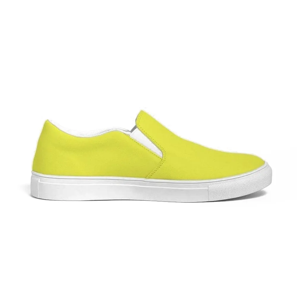 Mens Sneakers - Yellow Low Top Canvas Sports Shoes by inQue.Style