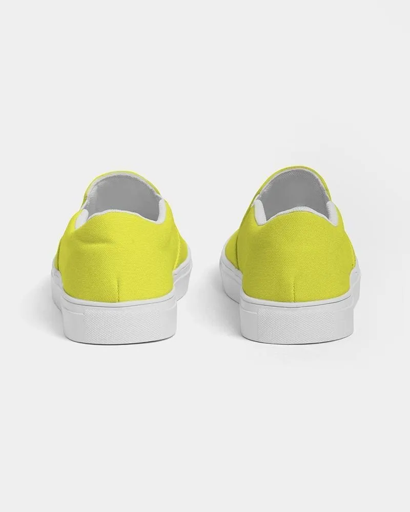Mens Sneakers - Yellow Low Top Canvas Sports Shoes by inQue.Style
