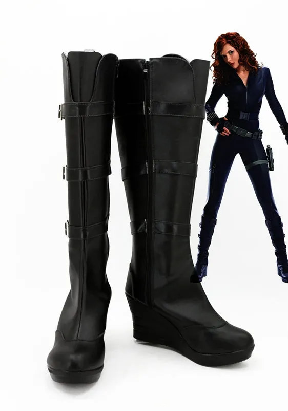 Movie Iron Man 2  Black Widow Natalie Rushman Cosplay Shoes Boots Custom Made for Adult Men and Women