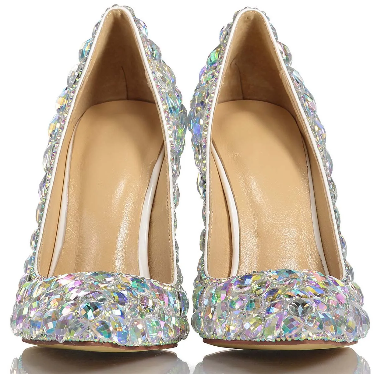 Multicolor Point Toe Ankle Microfiber Stiletto Heel Pumps