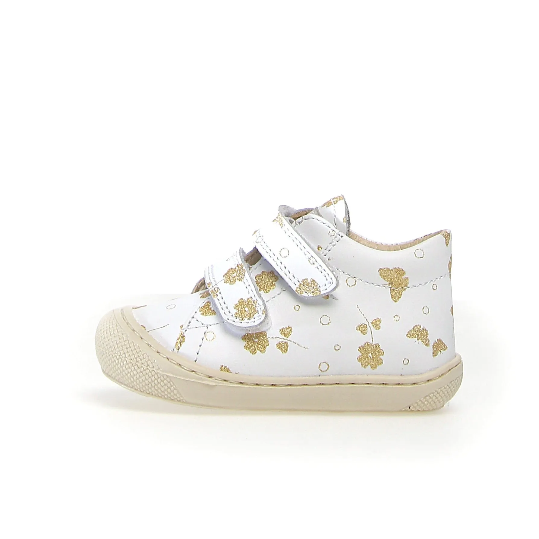 Naturino Girl's and Boy's Cocoon Vl Spring Glitter Print Sneakers - White/Platinum