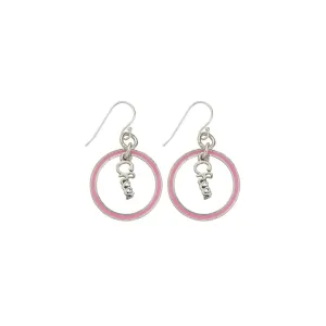 Neon Pink Cheer Hoop Earring