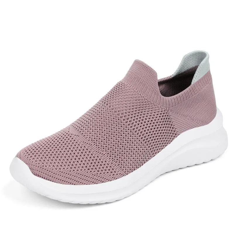 New Couple Flying Woven Socks Mouth Mesh Casual Sneakers For Women