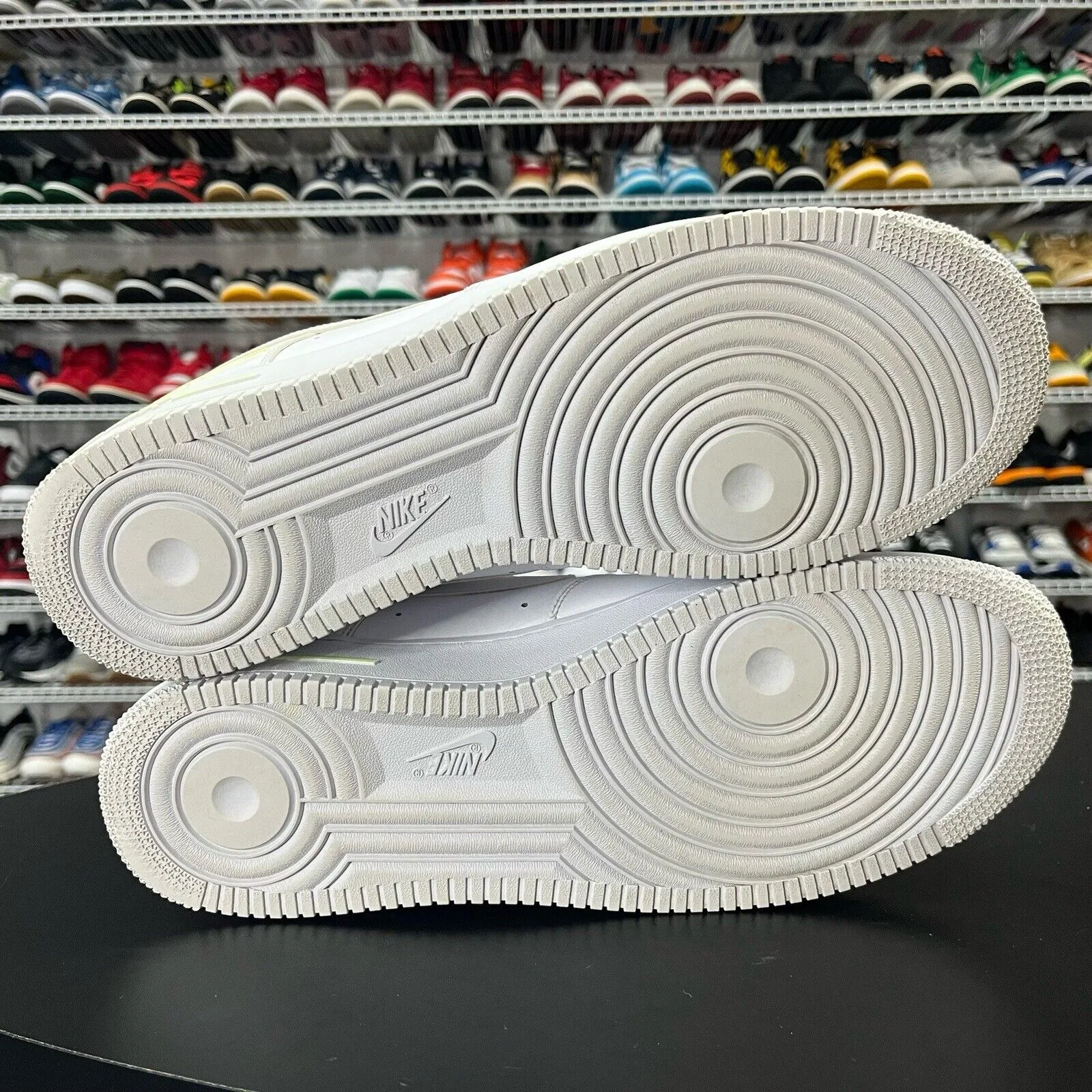 Nike Air Force 1 07 Double Air White Volt  CJ1379-101 Size 14 Missing Insoles
