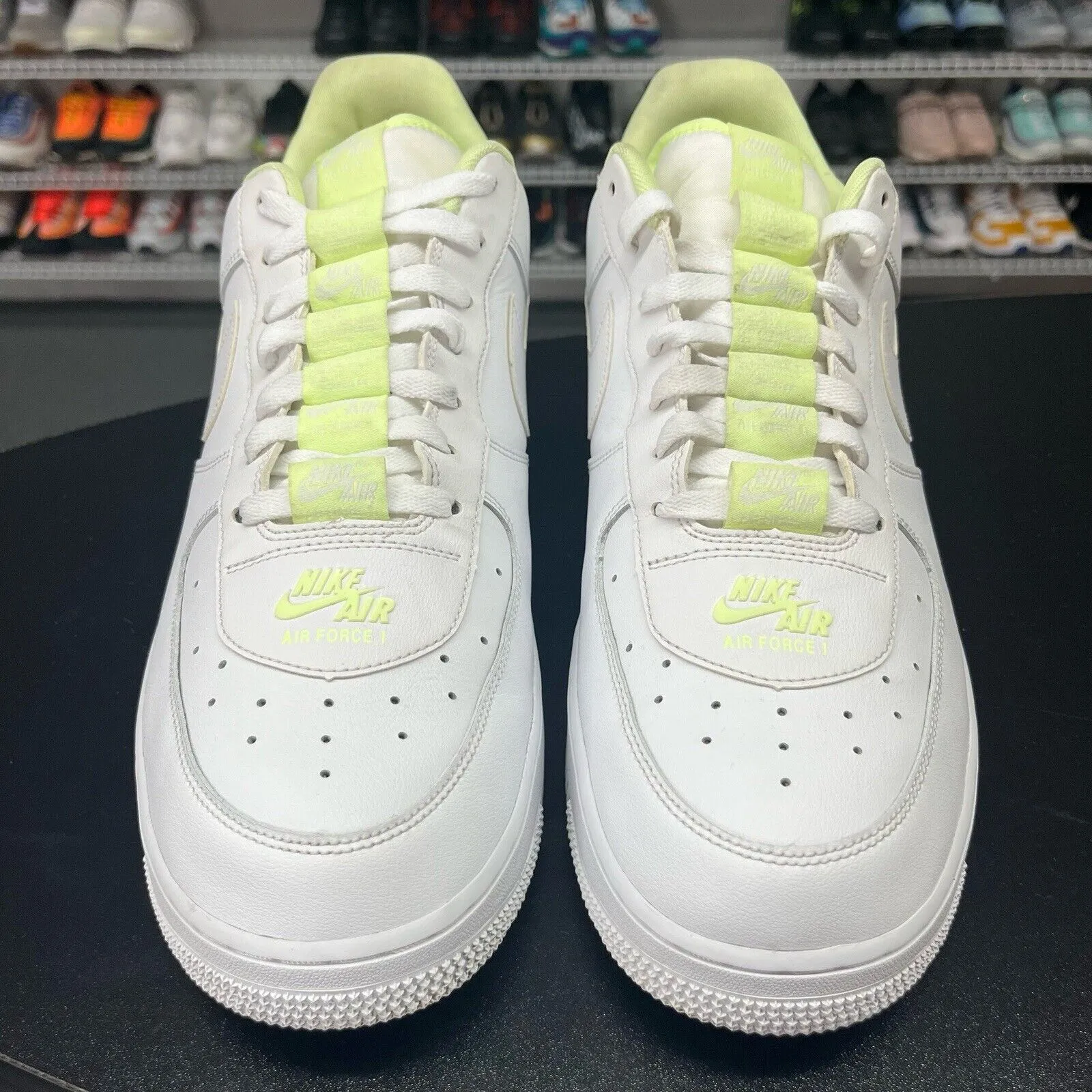 Nike Air Force 1 07 Double Air White Volt  CJ1379-101 Size 14 Missing Insoles