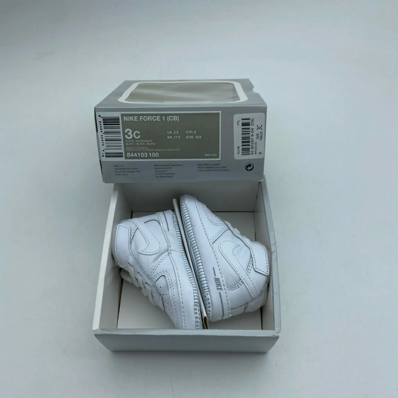 Nike Force 1 Crib (CB) All Triple White Classic OG Air Force 1 Size 3c