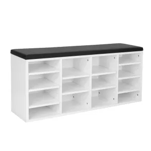 NNEDPE Wooden Shoe Rack Cabinet Organiser - 104 x 30 x 48 - White